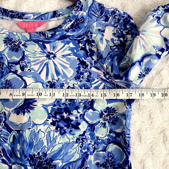 Lilly Pulitzer Coastal Blue Catch N Keep Jersey Knit Preppy Bartlett Dress S - Picture 7 of 9